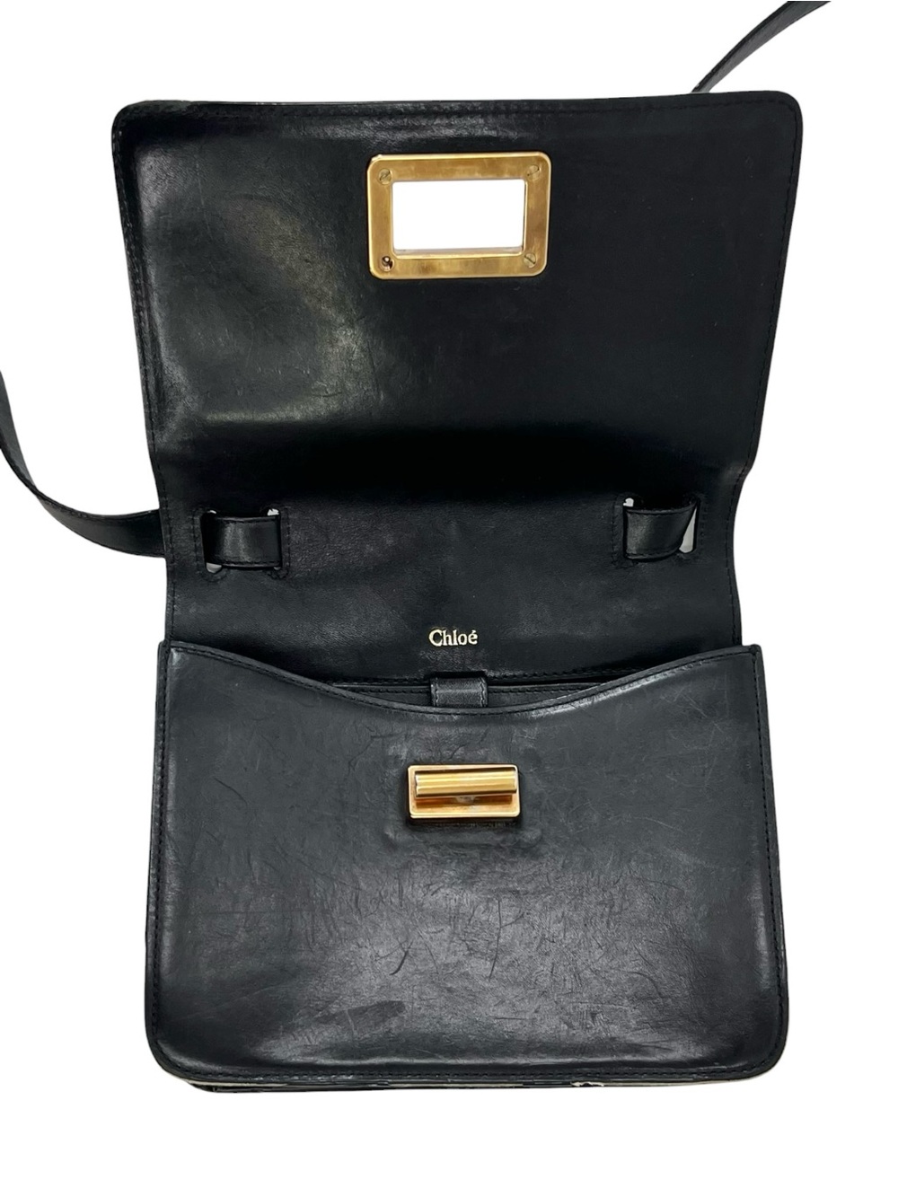 Authenticated Chloe Black Leather Box Crossbody Bag with Authenticity Card - Picture 12 of 16